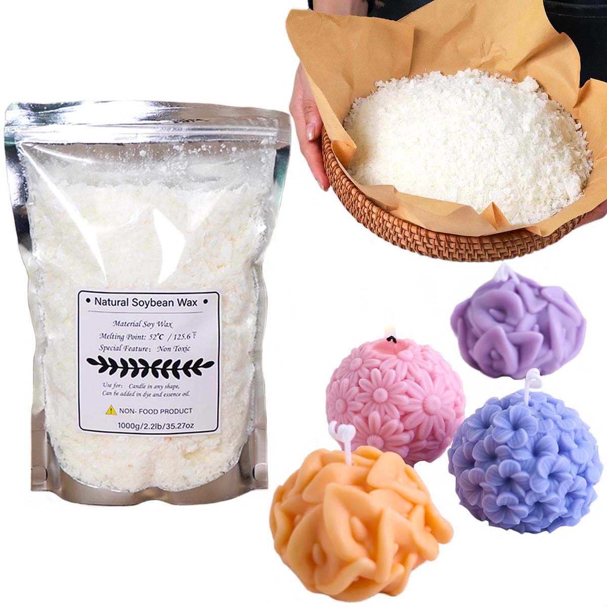 Candle Making Kit Diy - 100/250/500/1000g Fiocco di cera di soia